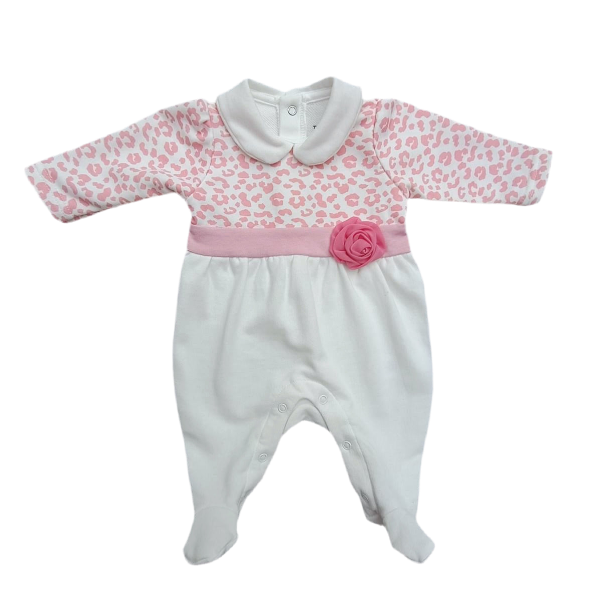 Enterito Manga Larga Blanco Animal Print
