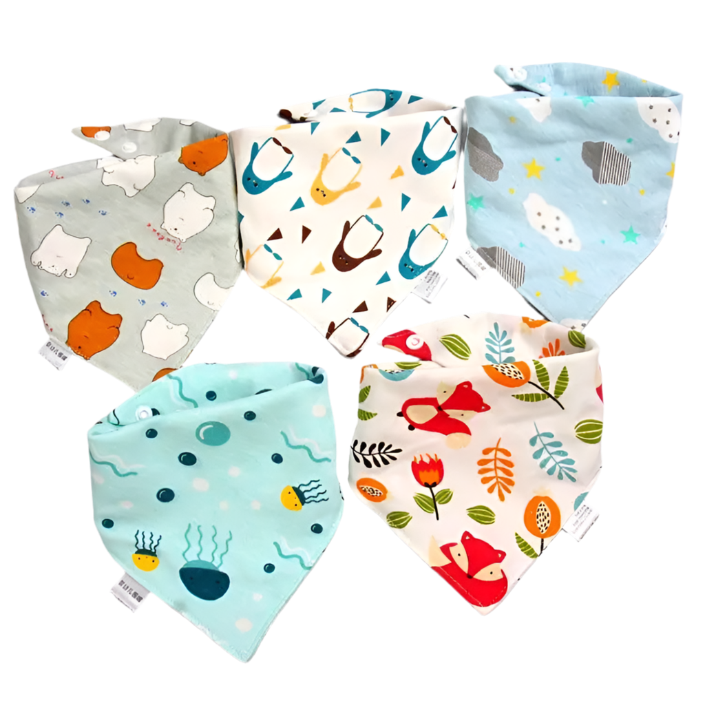 Set de 5 Baberos Baby Bandana