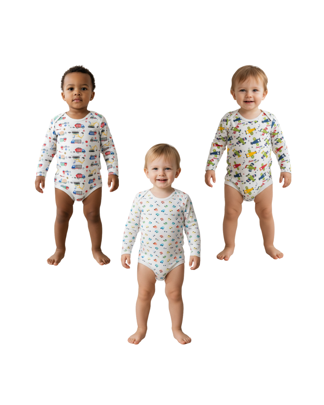 Bodys de niño 100% algodón- Set de 3 diseños diferentes | 36 meses