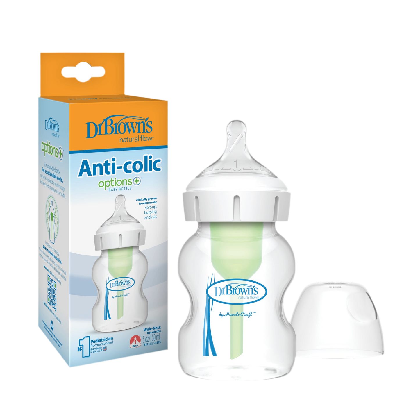 Mamadera Anticólico Boca Ancha 150ml
