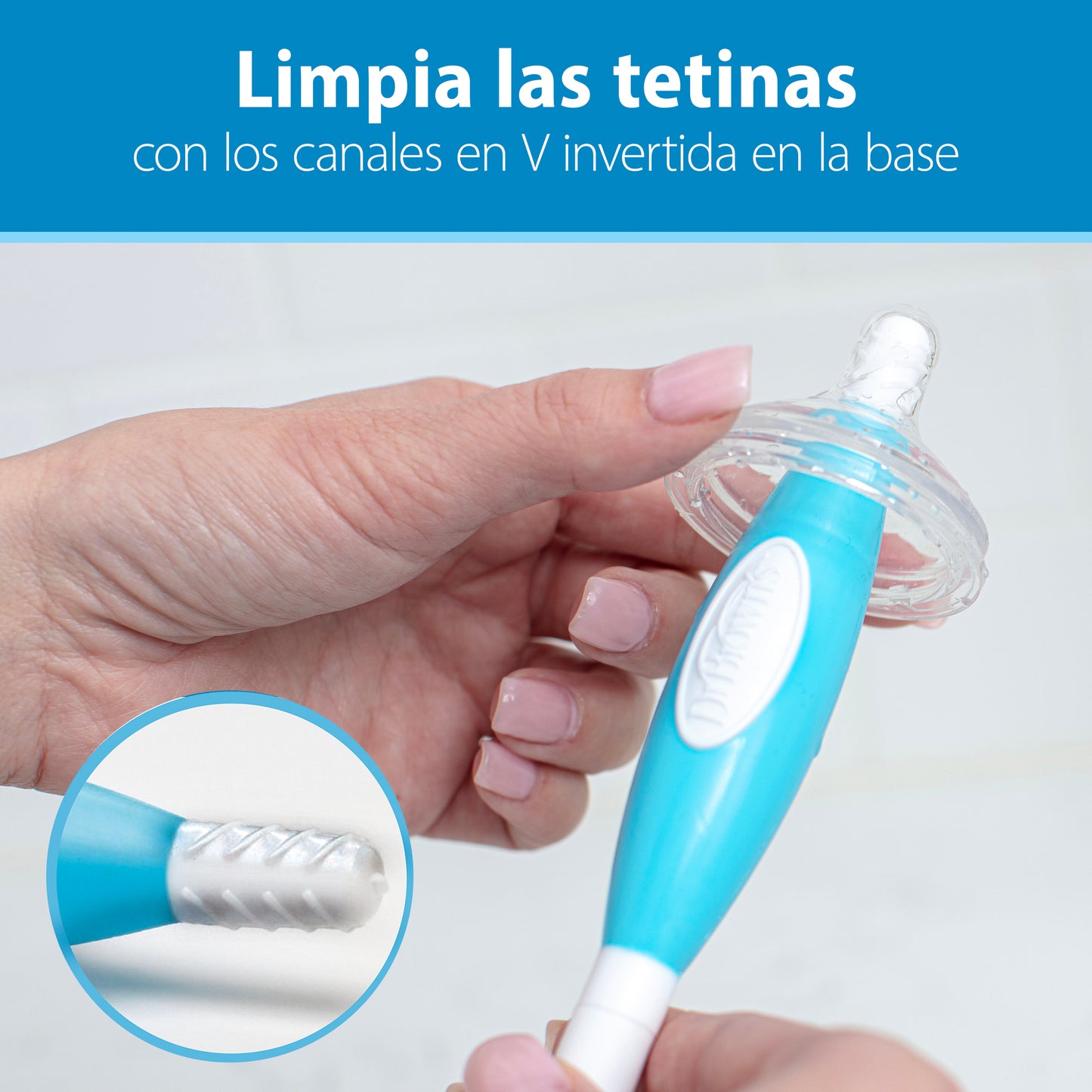 Cepillo Limpieza Mamadera Azul