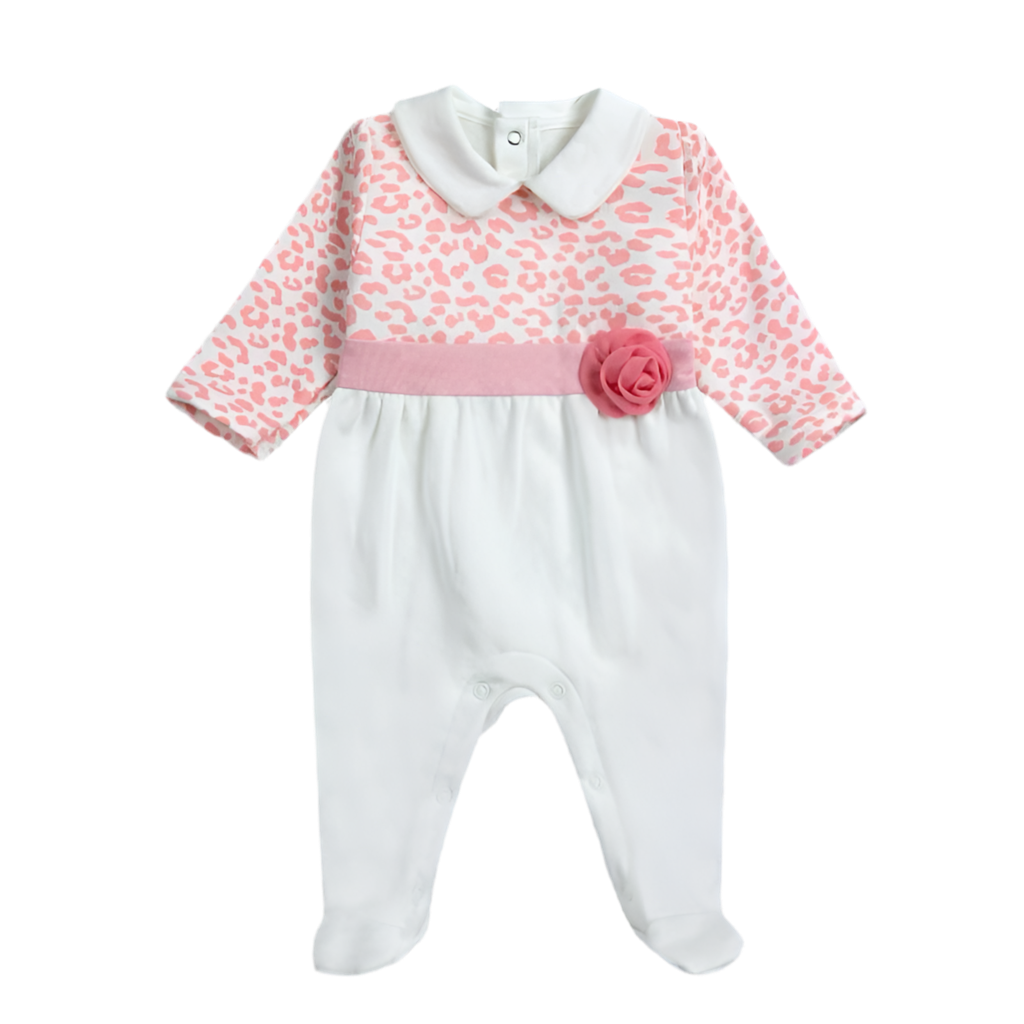 Enterito Manga Larga Blanco Animal Print