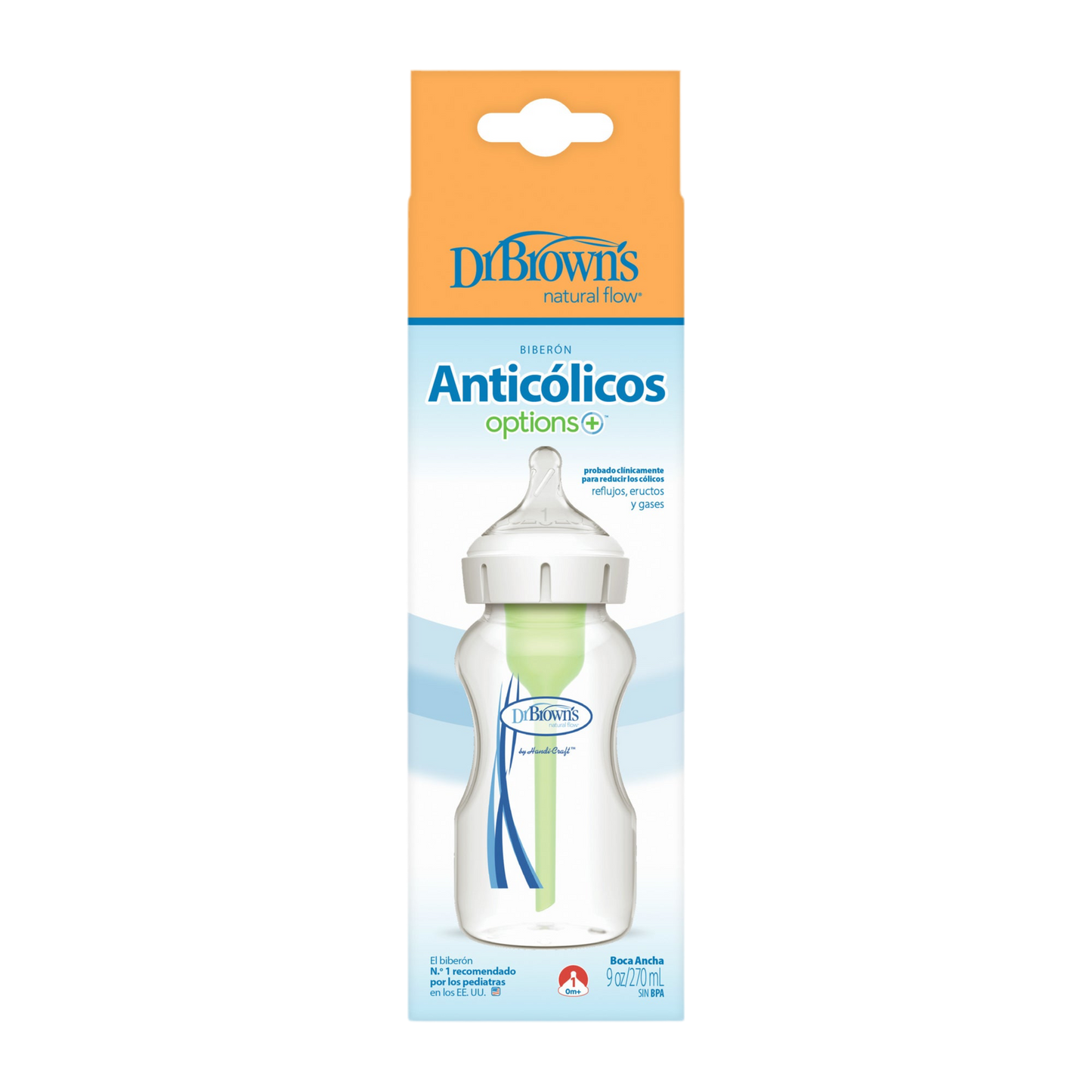 Mamadera Anticólico Boca Ancha 270ml