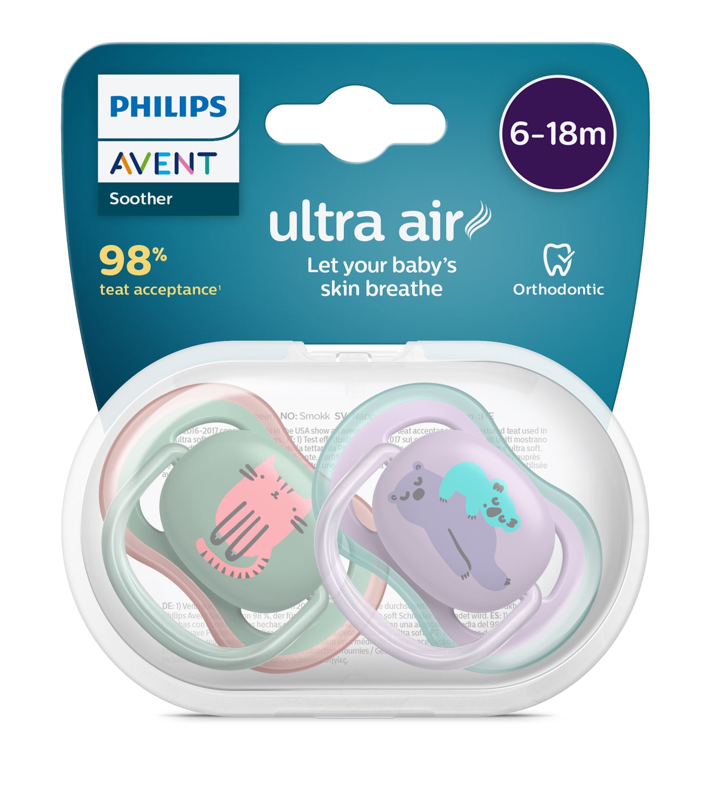 Chupete Ultra Air 6-18 Gato/Koala x2