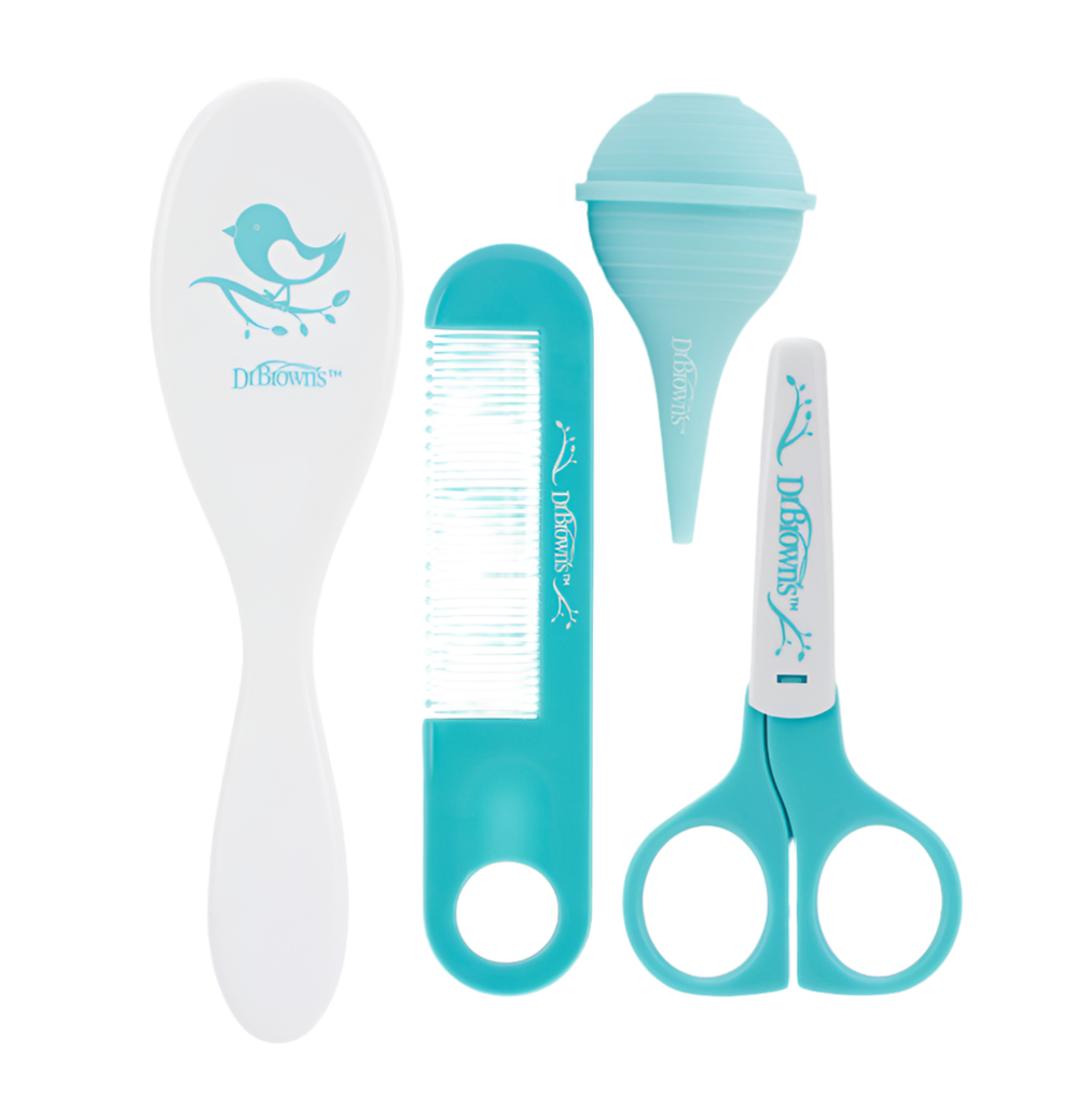 Baby Care Kit (Cepillo, Peineta, Aspirador Nasal y Tijeras para Uñas)