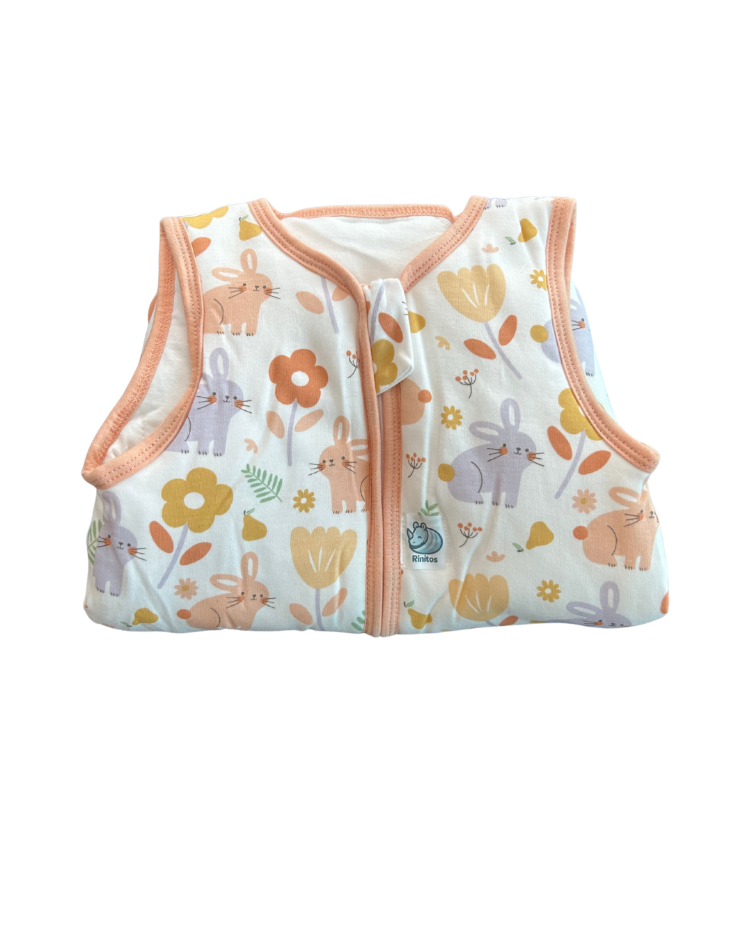 Saquito Gota para dormir de bebé - Cierre frontal - Flores (TOG 1,5)