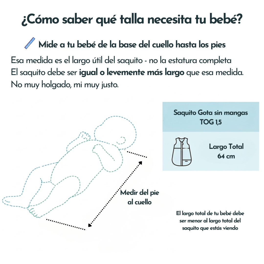 Saquito Gota para dormir de bebé - Cierre lateral - Flores (TOG 1,5)