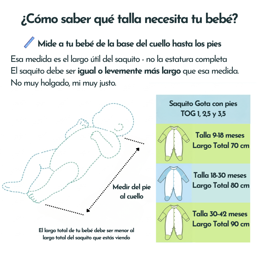 Saquito de dormir con pies para bebé - Puercoespín (TOG 1)