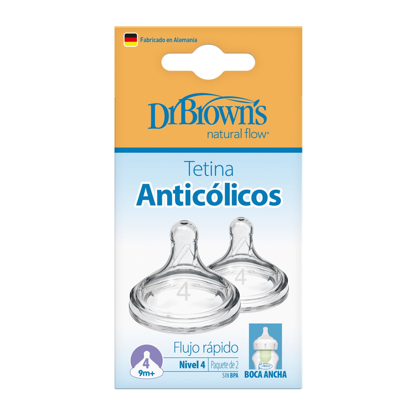 Tetina Anticólico Boca Ancha 2UN 9M+