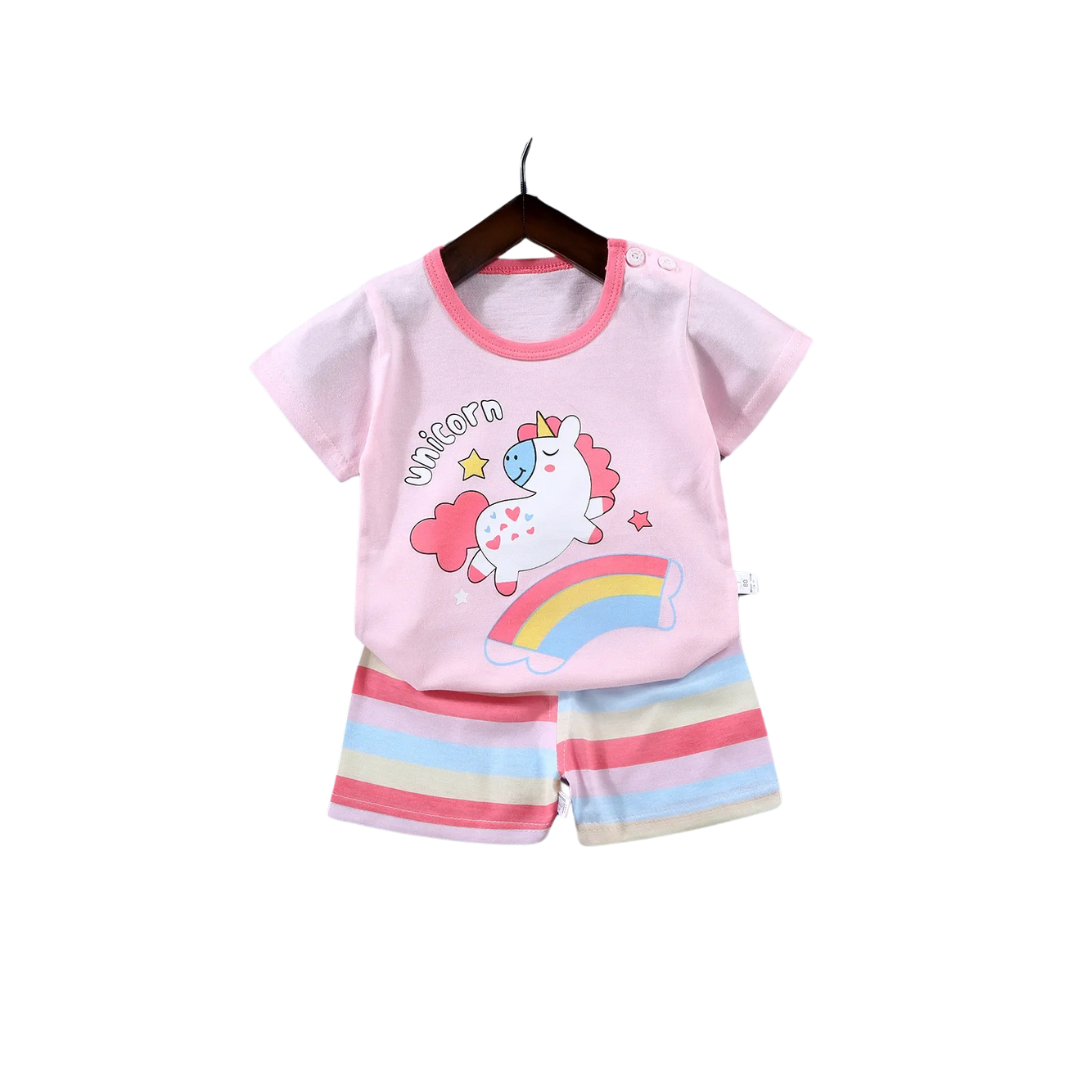 Pijama corto de verano Niña - Unicornio 9-24M