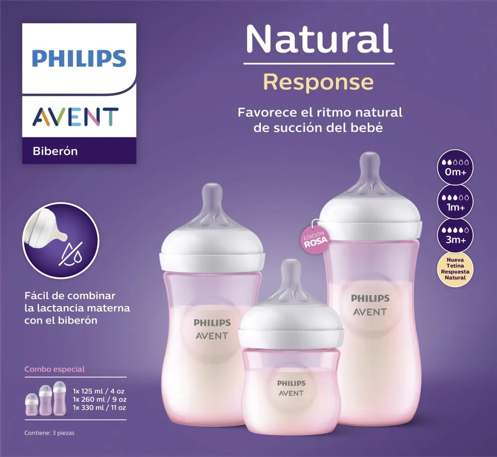 Set Triple Pack Avent 125ml+ 260ml y 330ml