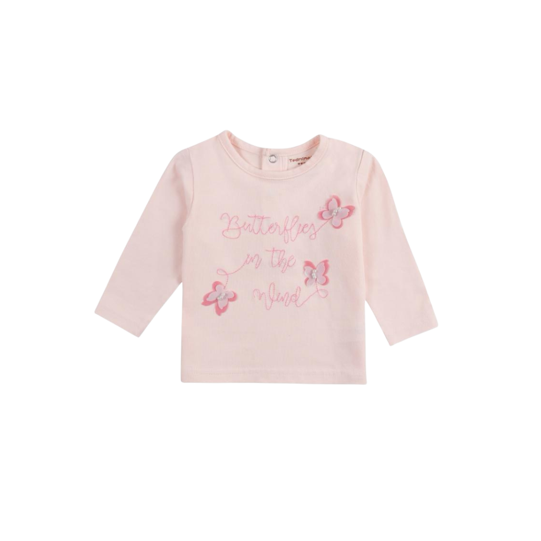 Polera Manga Larga Niña Mariposas