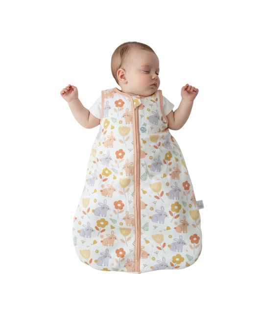 Saquito Gota para dormir de bebé - Cierre frontal - Flores (TOG 1,5)