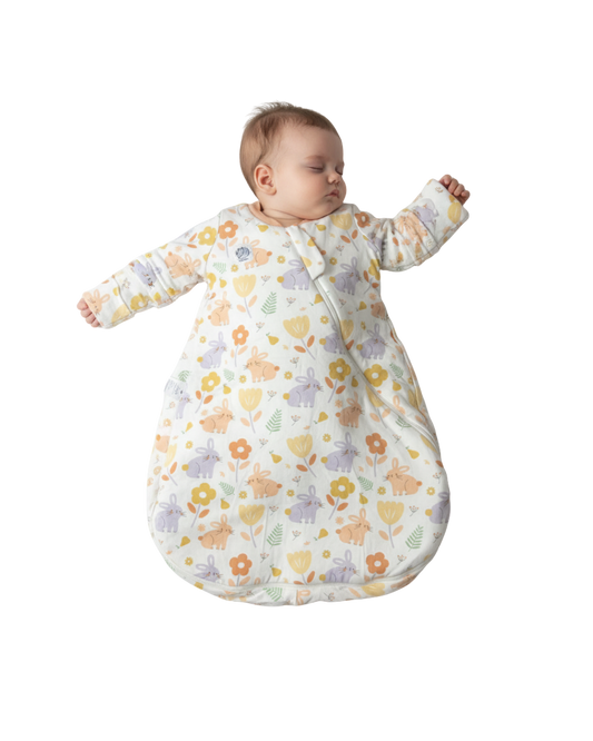 Saquito Gota para dormir de bebé con mangas - Flores (TOG 2,5) 0-6M