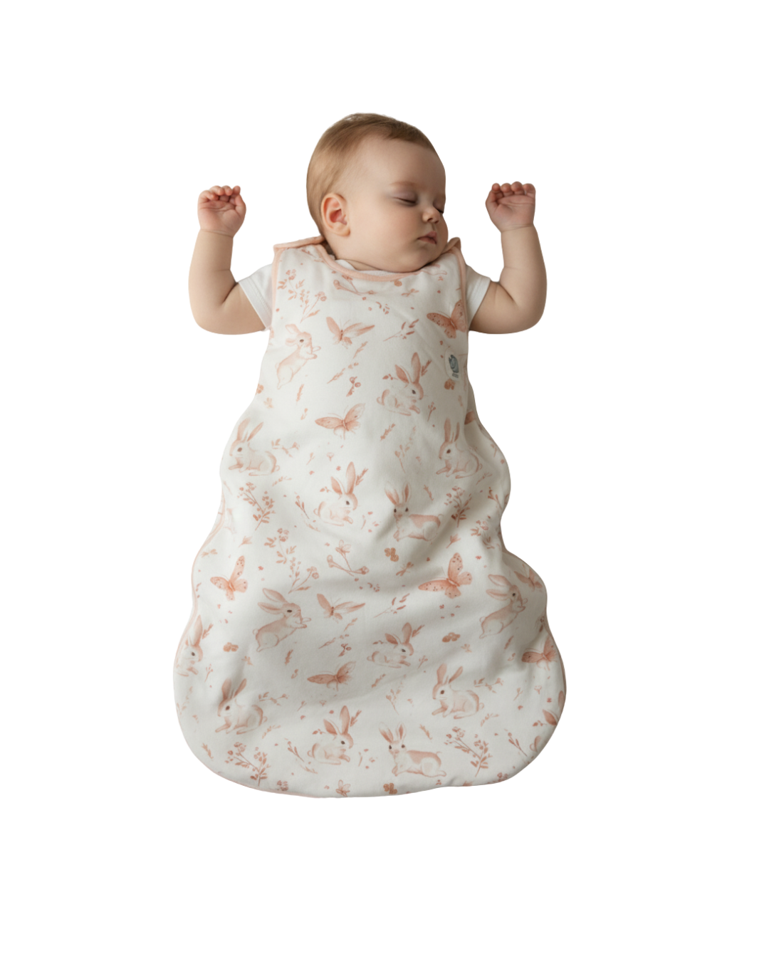 Saquito Gota para dormir de bebé - Cierre lateral - Conejitos (TOG 1,5)