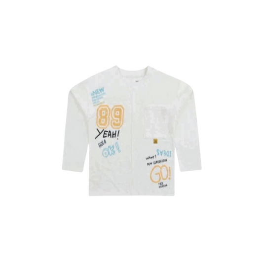 Polera Manga Larga Blanca Niño