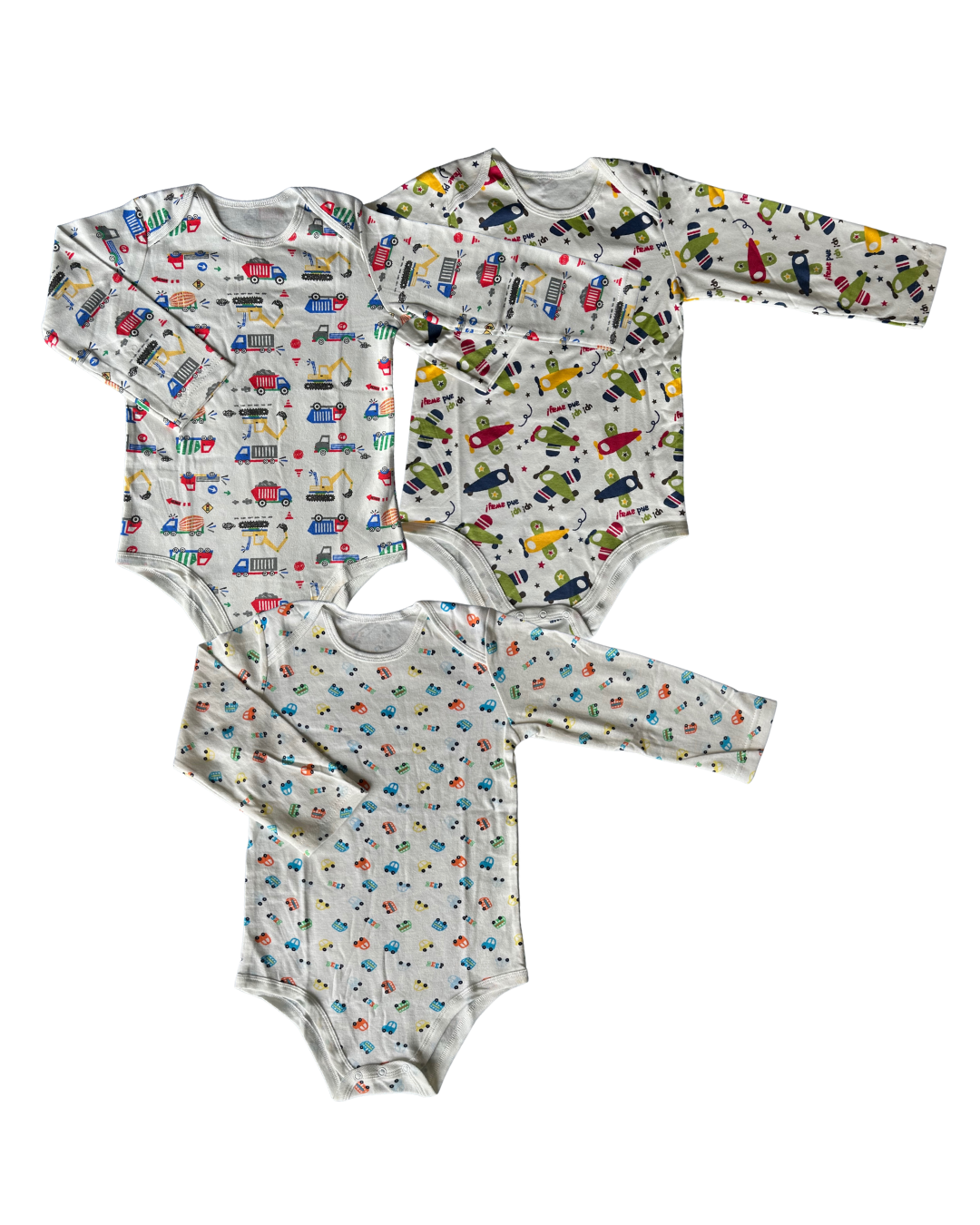 Bodys de niño 100% algodón- Set de 3 diseños diferentes | 36 meses
