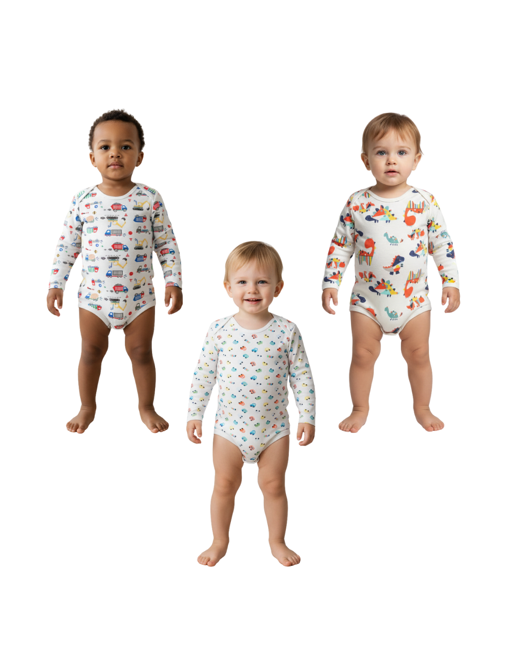 Bodys de niño 100% algodón- Set de 3 diseños diferentes | 36 meses