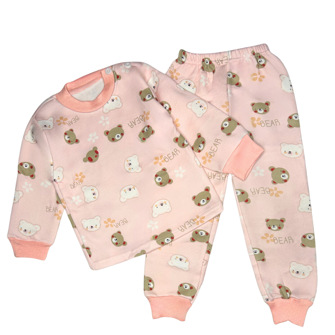Pijama de Franela Ositos Rosa – Otoño Invierno 9-24M