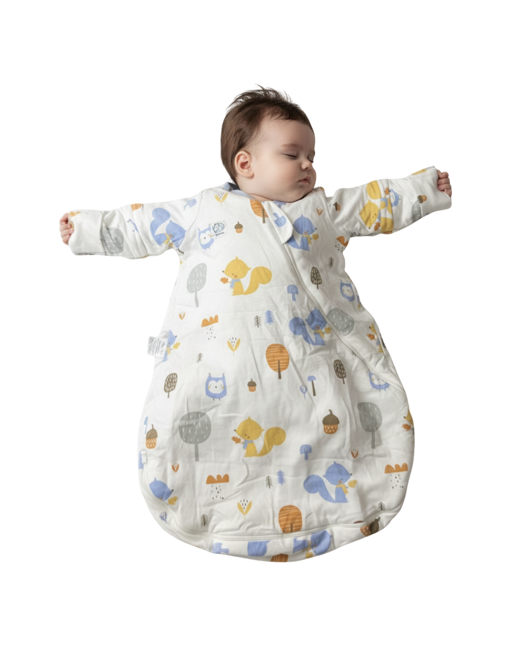Saquito Gota para dormir de bebé con mangas - Ardillas (TOG 2,5) 0-6M