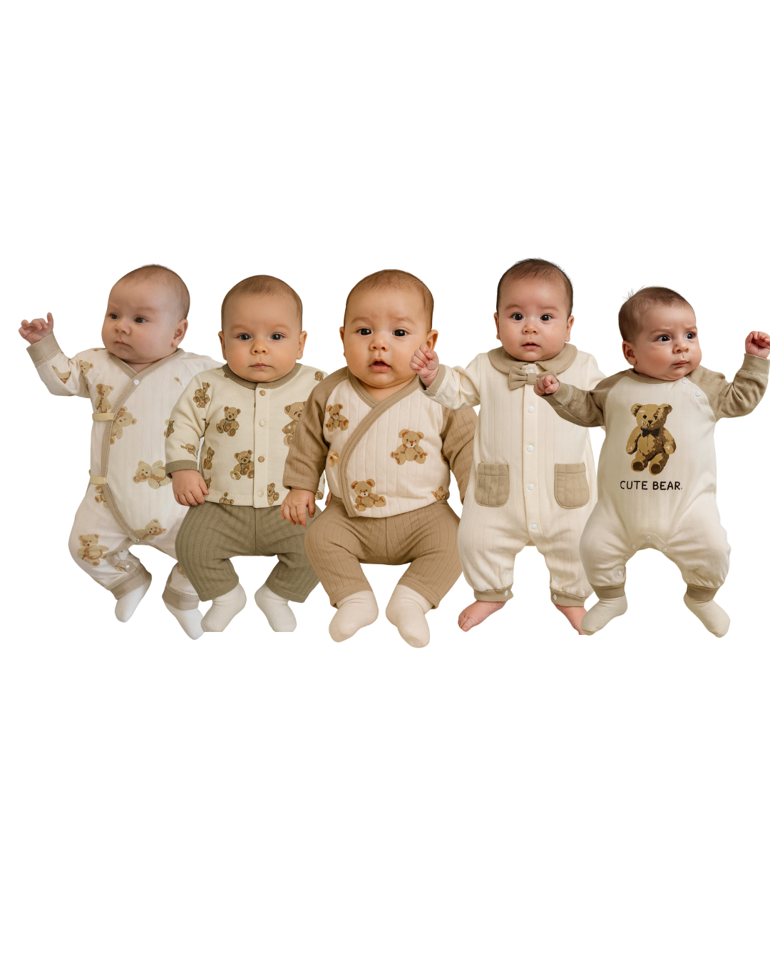 Set Primeros Meses Bebé Marrón 3 meses - 21 piezas