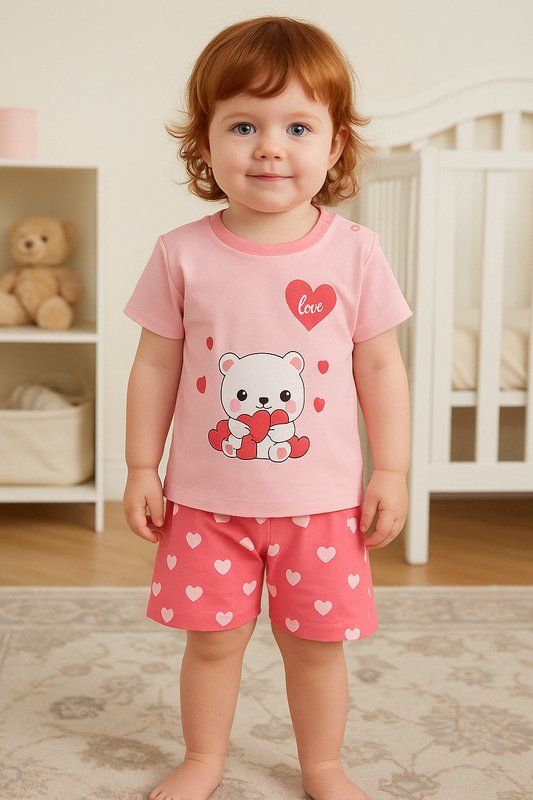 Pijama corto de verano Niña - Osito 9-24M