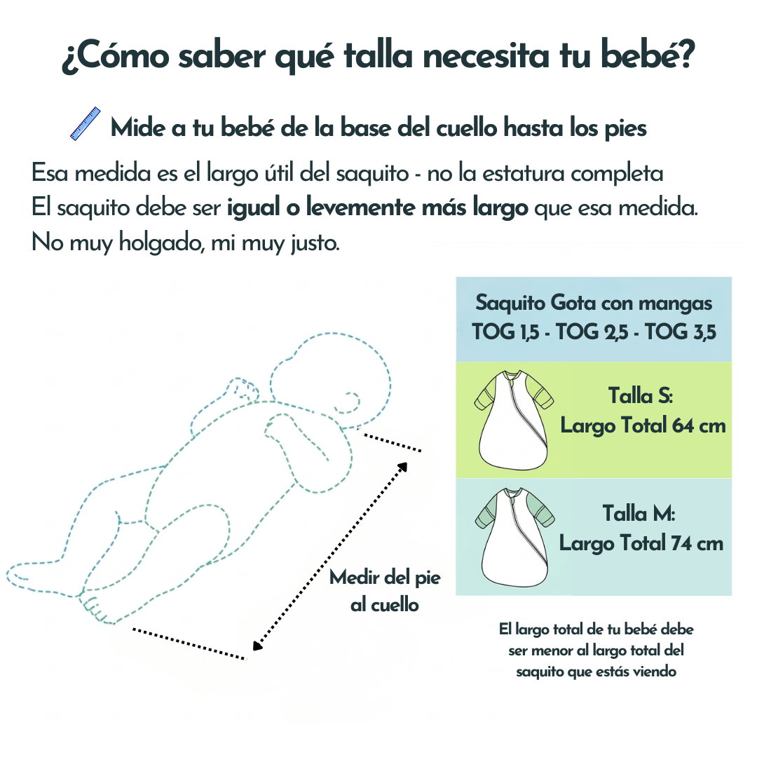 Saquito Gota para dormir de bebé con mangas - Flores (TOG 2,5)