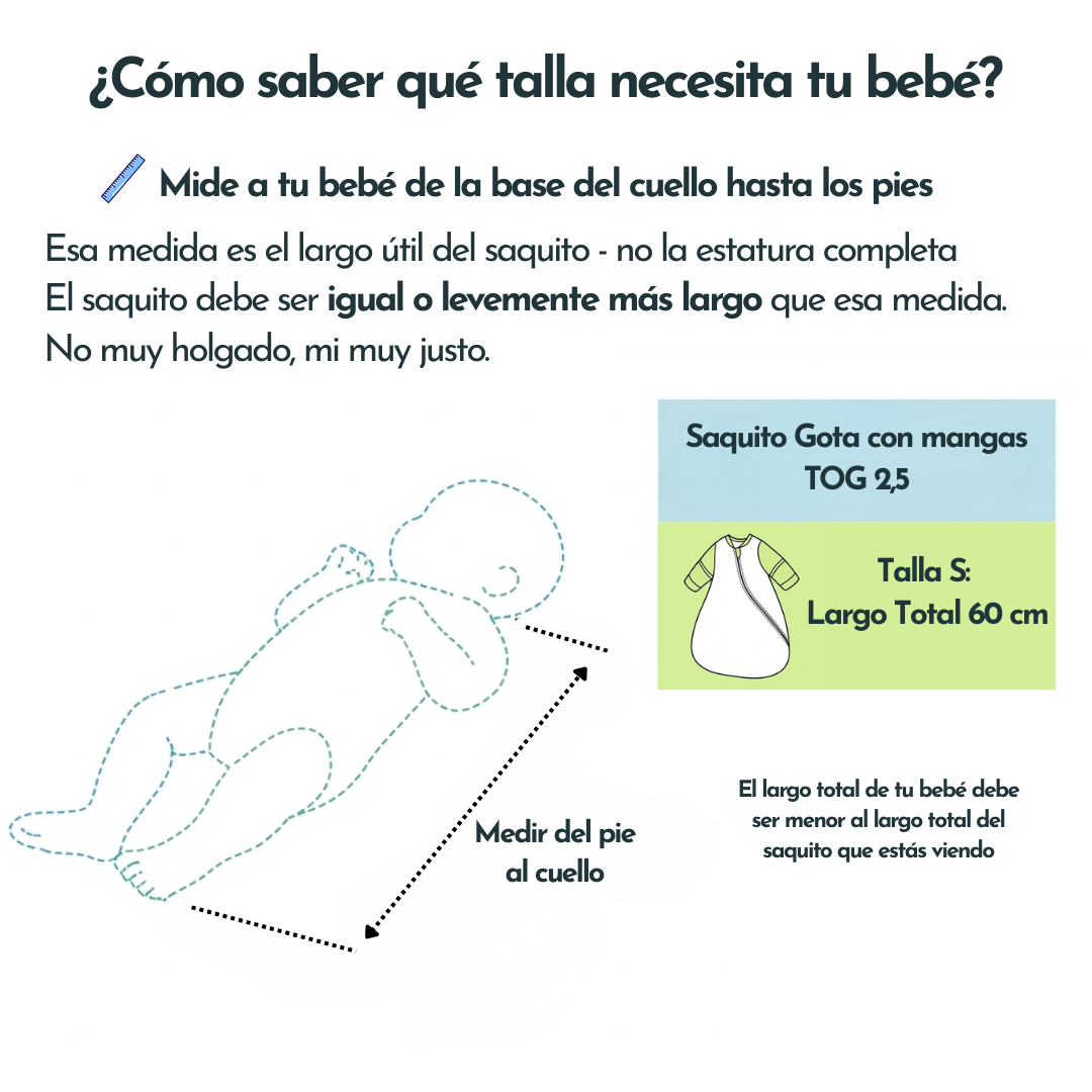 Saquito Gota para dormir de bebé con mangas - Ardillas (TOG 2,5) 0-6M