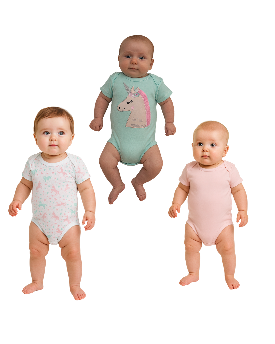 Bodys de niña 100% algodón – Set de 3 diseños exclusivos | Rinitos