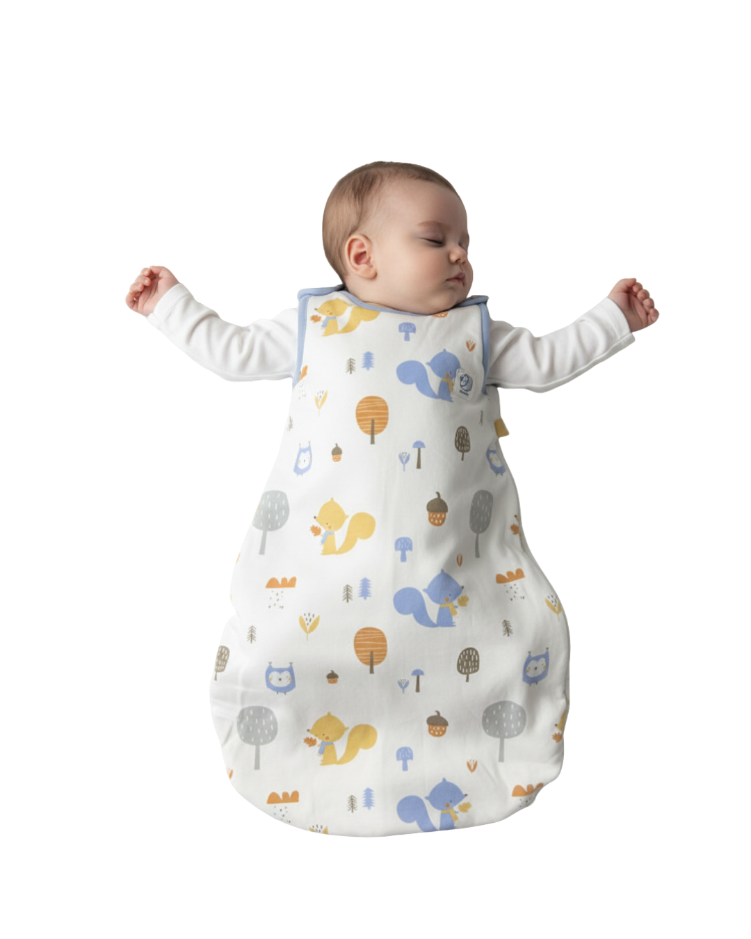 Saquito Gota para dormir de bebé - Cierre lateral - Ardillas (TOG 1,5)