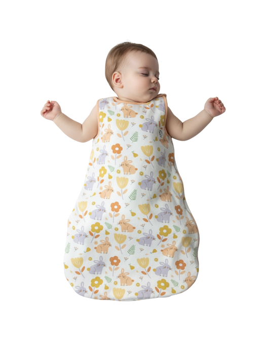 Saquito Gota para dormir de bebé - Cierre lateral - Flores (TOG 1,5)